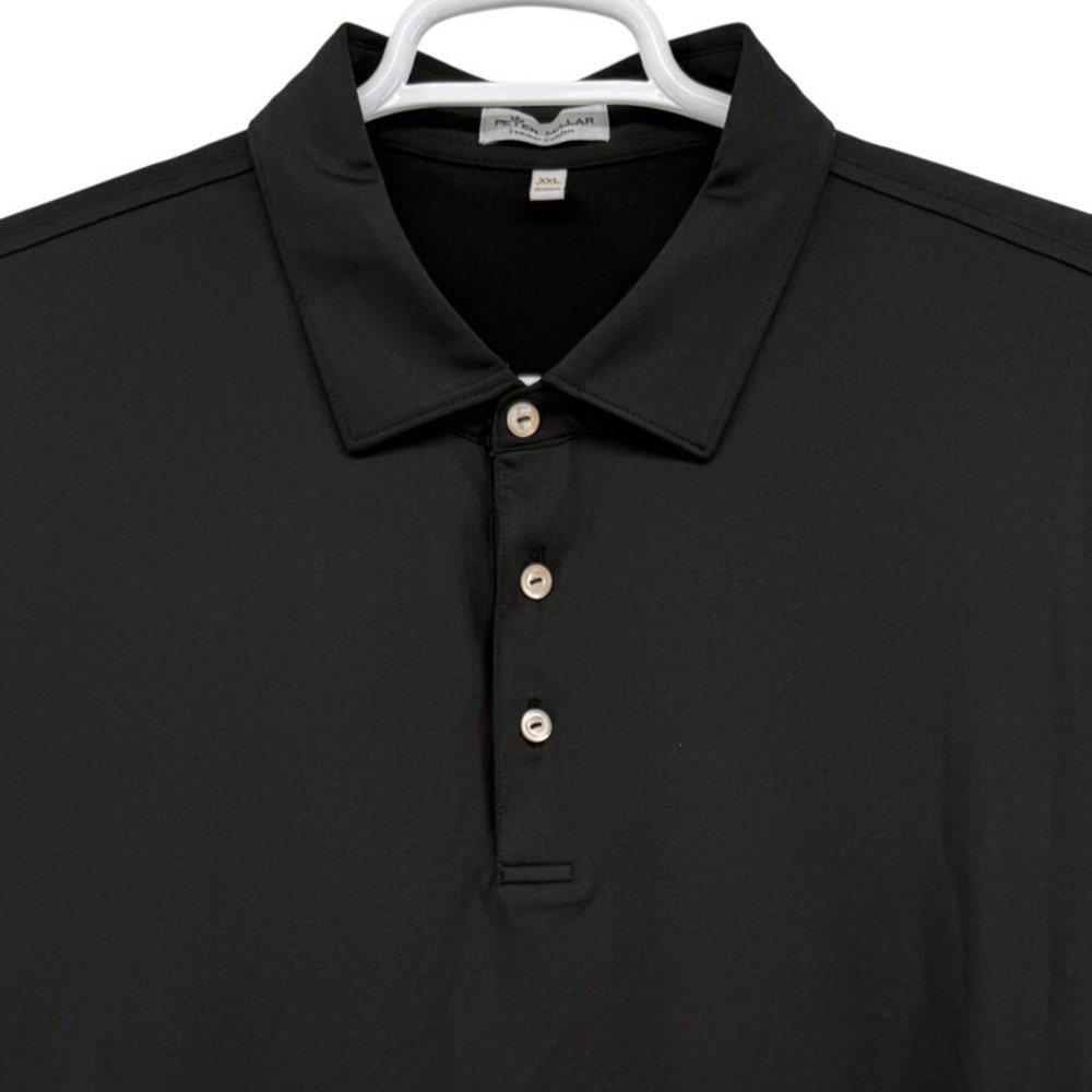 Peter Millar Summer Comfort Polo Shirt Mens XXL Black Domaine Serene MF18EK01S